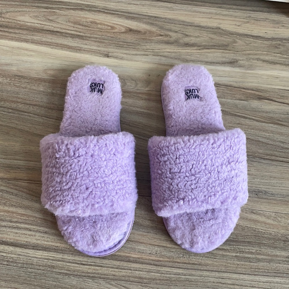 Mukluk Fuzzy Slippers Faux Shearling Lavender